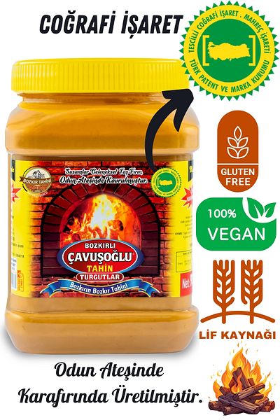 Bozkırlı Çavuşoğlu Double Roasted Bran-Free Crochet Tahini 930 g Crochet Crochet Crochet 1000 g