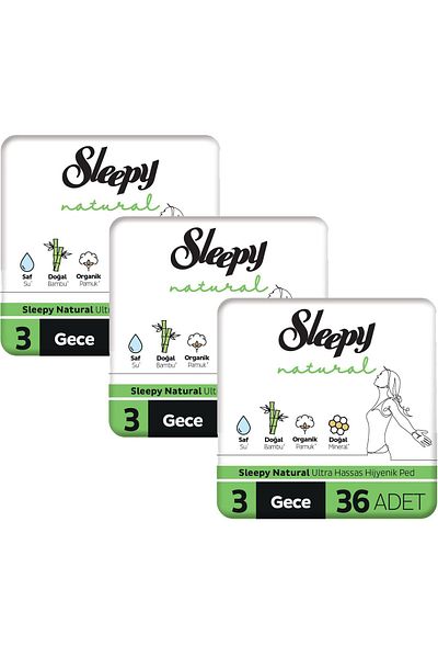 Sleepy فوط صحية ليلية طبيعية فائقة الحساسية 108 فوط