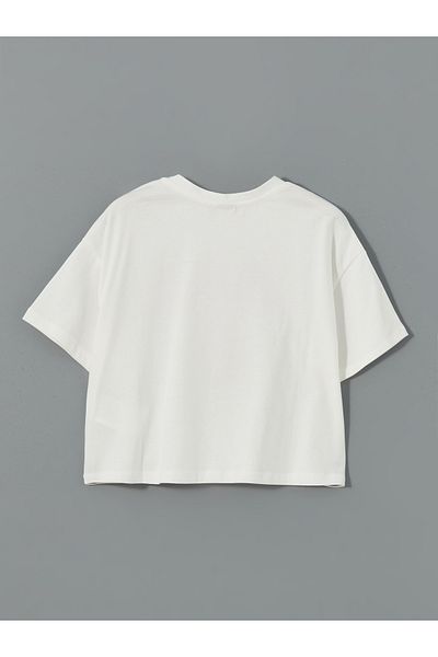 LC Waikiki Crop-T-Shirt für Mädchen mit Rundhalsausschnitt