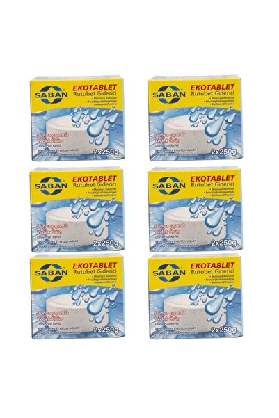 Saban 6 Adet 2x250 gr Nem Alıcı Rutubet Giderici Yedek Tablet Natural