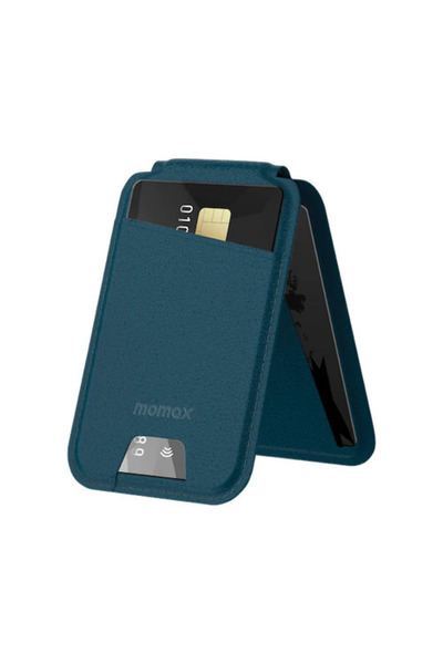 Momax 1-Wallet Magnetic stand card holder CÜZDAN (Blue)