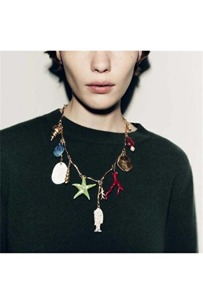 Pelin Aksesuar Balık Yıldız Mercan Charmlı Kolye