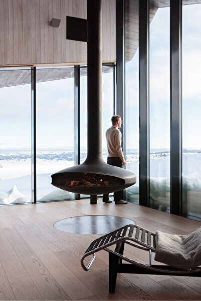 MAGIC FACE Yılbaşı Paketi Metal Oval Tavan Asma Özel Tasarım Şömine Model 2