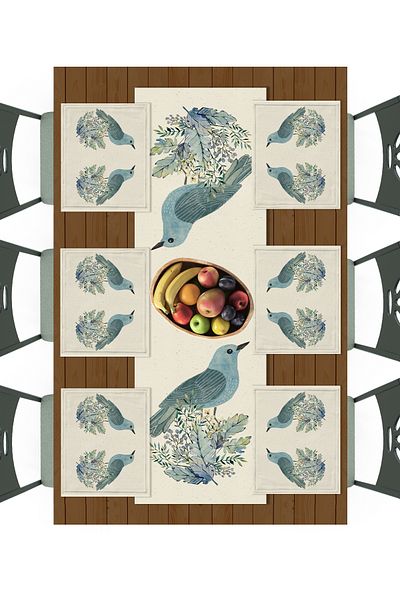 Filamente Ramadan Runner + 6 Pieces of American Service / Table Set / Stain Resistant and Washable Micropetek Fabric