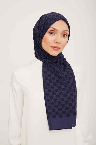 Armine Trend Ultra Light A Logo Navy Blue Shawl 18-23048