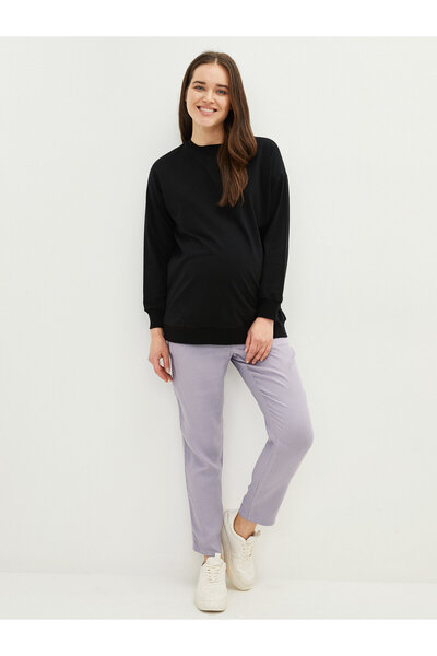 LC Waikiki Elastic Waist Standard Fit Straight Pocket Detailed Crepe Maternit...