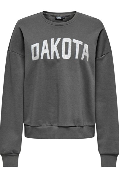 ONLY ONLJOLANA Блуза с блестящ деколте и дълъг ръкав Gri 15304729