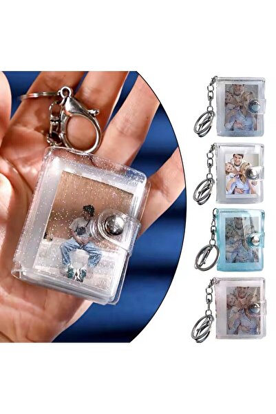DEROL Mini Album Keychain 2Pcs Clear Keychain Photo Album