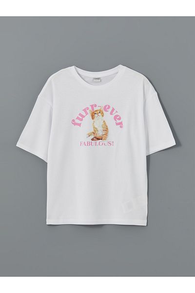 LC Waikiki Tricou pentru fetiță cu gât