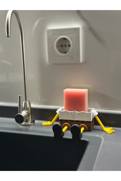 3D DESİNG MARKET Sünger Bob Bulaşık Süngeri Tutucağı Süngerlik