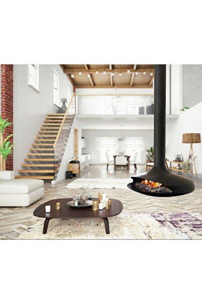 MAGIC FACE Yılbaşı Paketi Metal Oval Tavan Asma Özel Tasarım Şömine Model 2