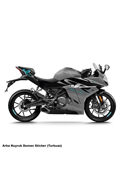 Motiker CFMOTO 250SR ARKA KUYRUK TURKUAZ DUMAN PARÇALI KAPLAMA STICKER ETİKET...