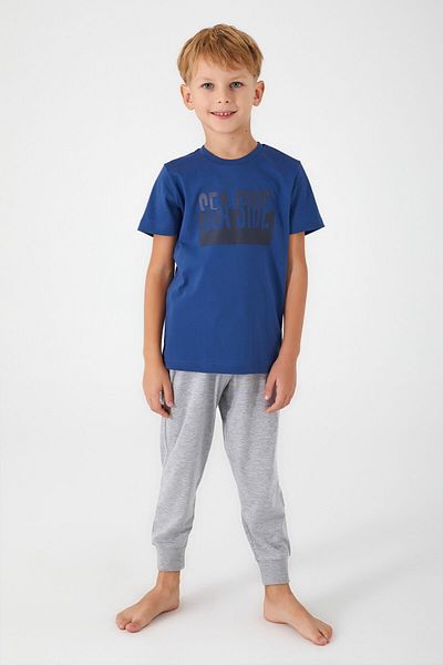 Rolypoly Costum de pijama cu mânecă scurtă pentru băiat Sea Side Blue