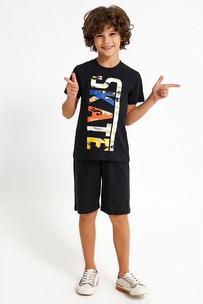 Rolypoly Skate Black Boy Bermuda Suit