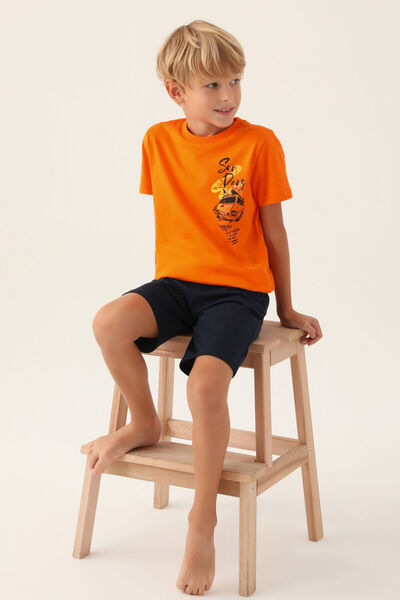 Arnetta Boy's Orange Bermuda Set