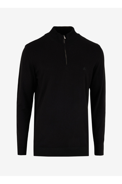 BROOKS BROTHERS Bato Yaka Standart Siyah Erkek Kazak BBFW24MKL026