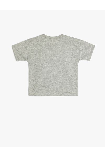 Koton Slogan Printed Crew Neck Short Sleeve T-Shirt