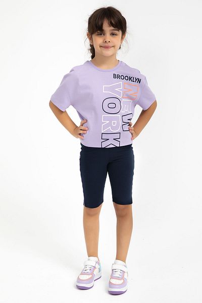 Rolypoly New York Lilac Girl's Bermuda Tights Set