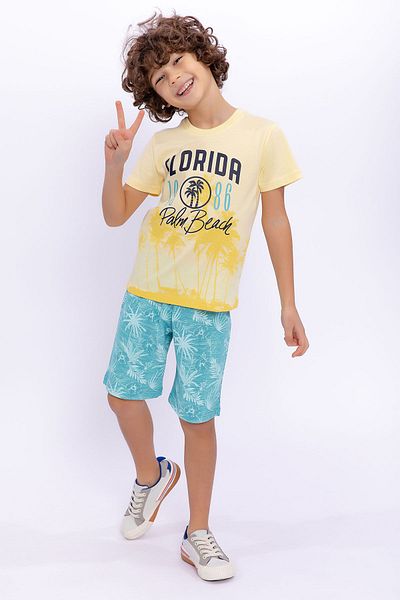 Rolypoly Flo Rida Light Yellow Boy Bermuda Suit