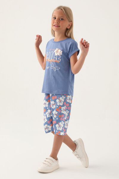 Rolypoly Син костюм Капри за момиче