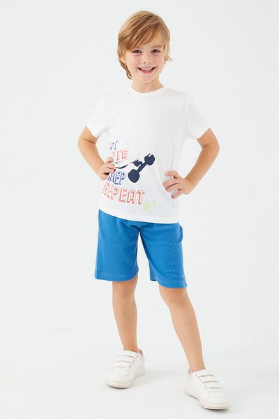 Rolypoly Summer Cream Boy Bermuda Suit