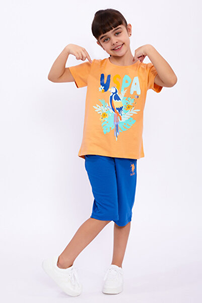 U.S. Polo Assn. Girl's Yellow Capri Suit