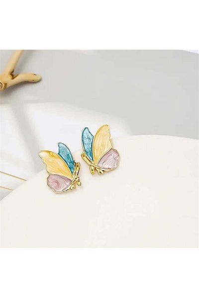 Pelin Aksesuar Pastel Butterfly Earrings - Colorful Design