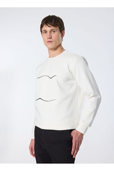 GMG FIRENZE Gmg Firenze Crew Neck Ecru Men's Sweatshirt Gu24Mfw08018