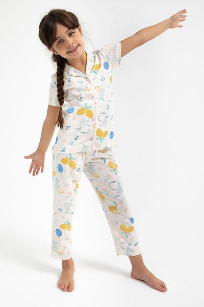 Rolypoly Fruits Vanilla Girls Shirt Pajama Set