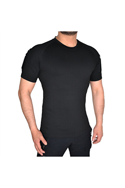 Wolftrap Tactical Siyah Renkli Taktik Kısa Kollu Tişört, 2 Cepli Taktik T-Shirt