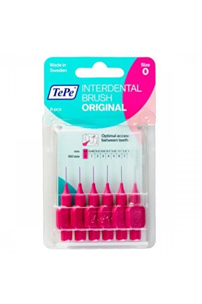 TePe Blister Interface Toothbrush Pink 0.4 Mm 6 Pieces