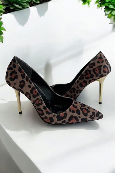 sefayol Pantofi de damă cu toc subțire cu model leopard Blase