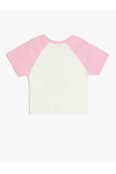 Koton Cherry Printed Short Sleeve Crew Neck Cotton Crop T-Shirt