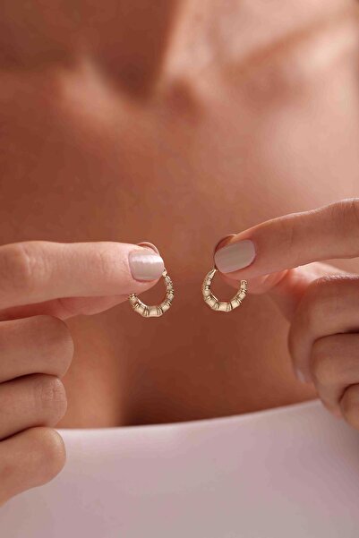 Bayar Gold 14 Ayar Altın Mini Deniz Atı Halka Küpe