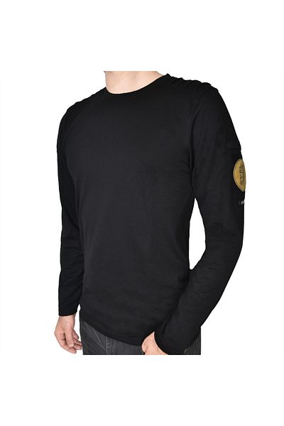 Wolftrap Tactical Μαύρο Tactical T-Shirt - Wave Pattern, 2 τσέπες, μακρύ μανίκι