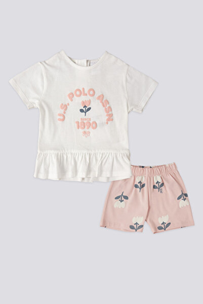 U.S. Polo Assn. Kız Bebek Beyaz 2li Bebek Takım