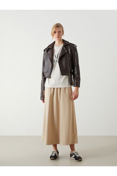 LC Waikiki Fusta de dama din poplin cu talie elastica