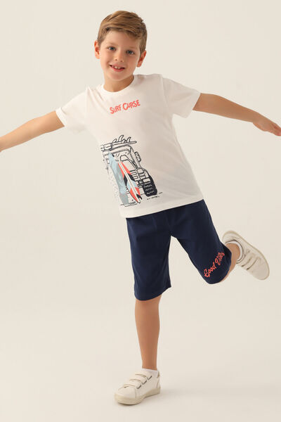 Rolypoly Boy's White Bermuda Suit