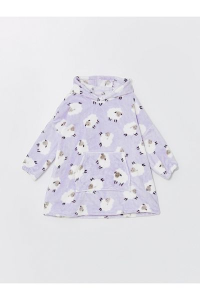 LC Waikiki Top de pijama pentru fete de pluș cu glugă