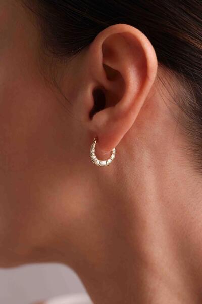 Bayar Gold 14 Ayar Altın Mini Deniz Atı Halka Küpe