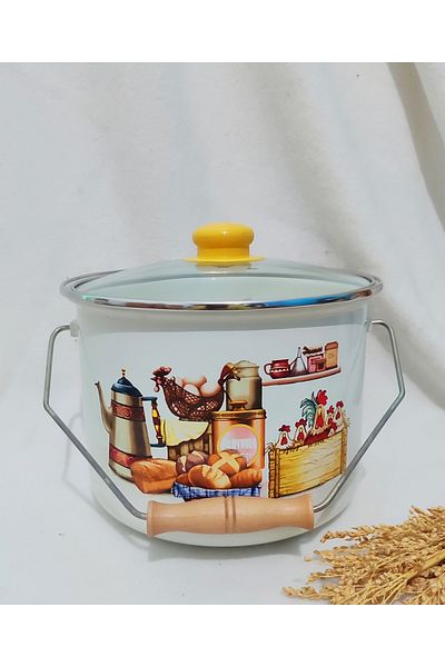 EBRULİEMAYE 4.3 Liter 22 cm Diameter Milk Yogurt Bakliyat Flour - Breakfast Enameled Copper