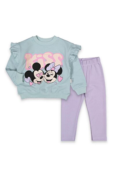 baby flamindo طقم بدلة رياضية للفتيات من BABY FLAMINDO KISS مطبوع عليه 2 خيوط