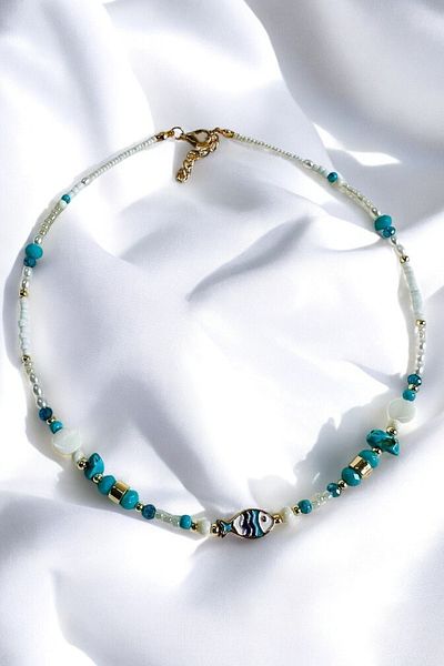 PETEK AKSESUAR Fish Natural Stone Shell Necklace