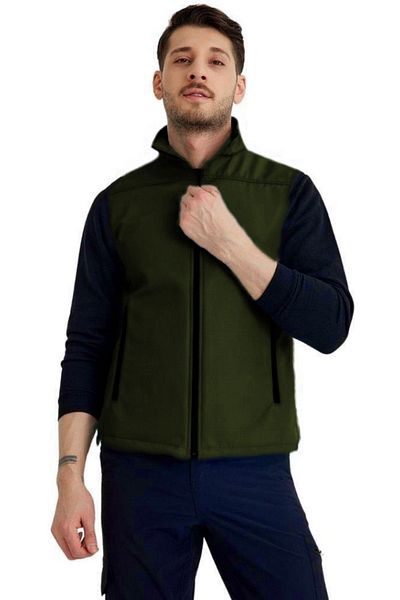 Şensel Softshell Vest, Khaki 118E2225 Suitici-Windproof