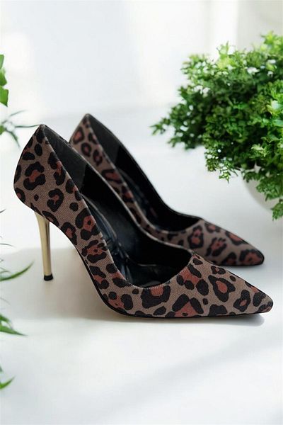 sefayol Pantofi de damă cu toc subțire cu model leopard Blase