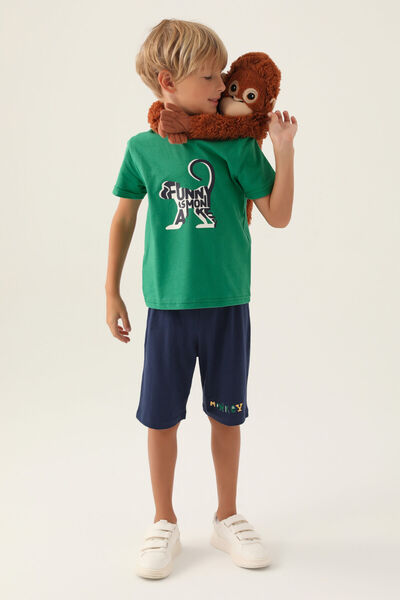 Skygo Rolypoly Boy Green Bermuda Suit