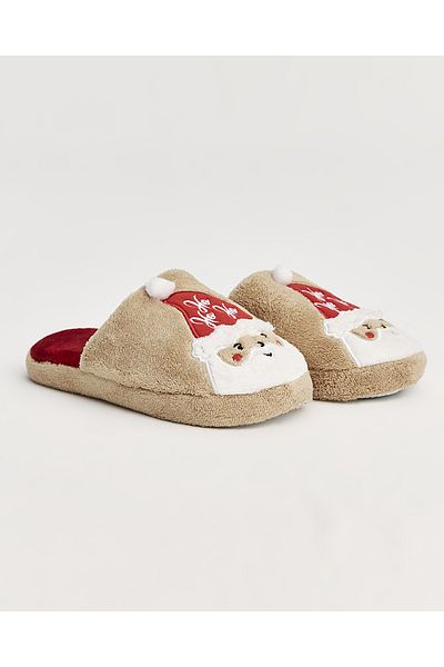 Chirpy Noe- Santa Claus Cream Women's House Slippers