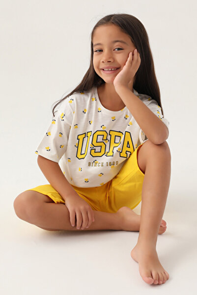 U.S. Polo Assn. Girl's Yellow Capri Suit