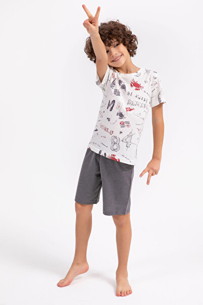 Arnetta World Beyaz Erkek Çocuk Bermuda Takım