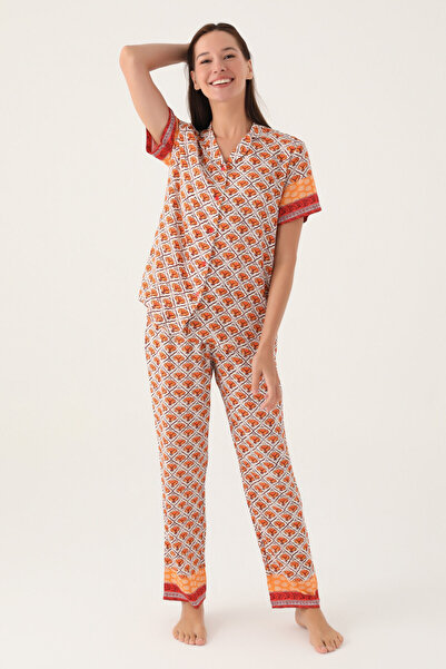 Pierre Cardin Kadın Kırmızı Gömlek Pijama Takım